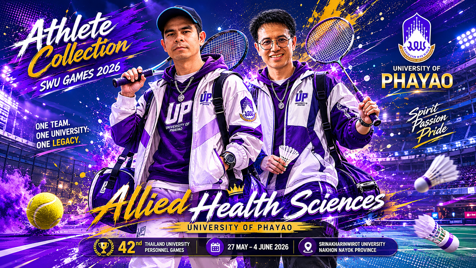 ร่วมส่งกำลังใจเชียร์ทีมนักกีฬาบุคลากรสังกัดคณะสหเวชศาสตร์ มหาวิทยาลัยพะเยาใน มศว. เกมส์